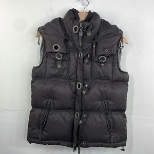 Zero Winter Dreams Utility Puffer Vest with Hood front Zip Size Small EU 36